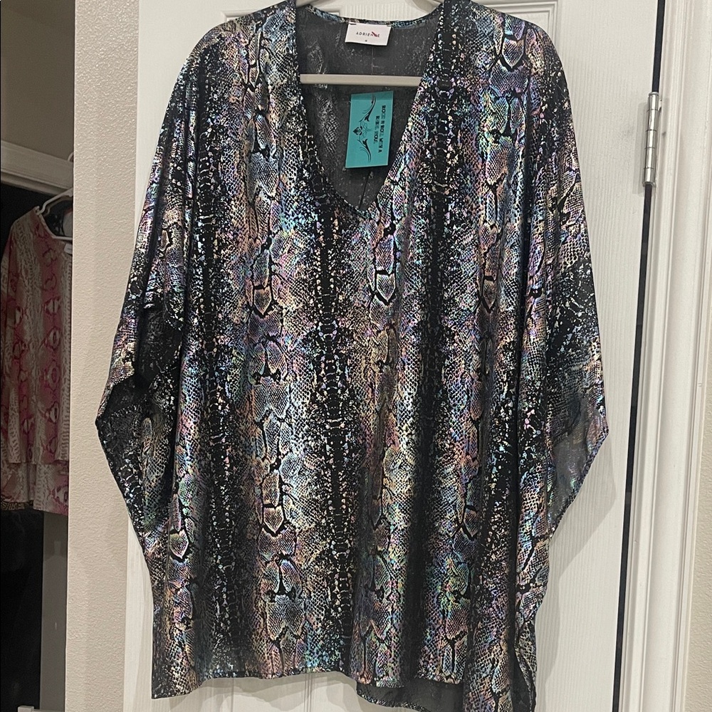 Adrienne Multicolor Snake Print Top